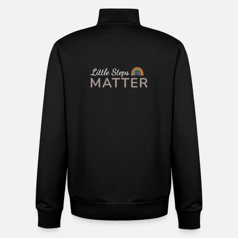 Little Steps Matter Rainbow Taupe - Unisex Organic Zip Sweatshirt by Stanley/Stella - black