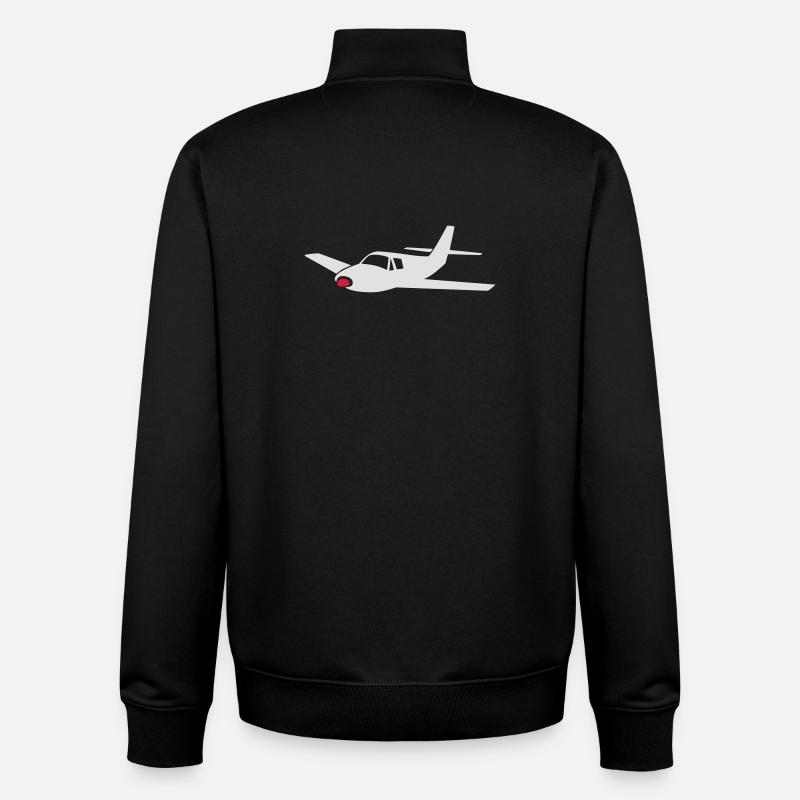 small aircraft (colors can be customized!) - Unisex Organic Zip Sweatshirt by Stanley/Stella - black