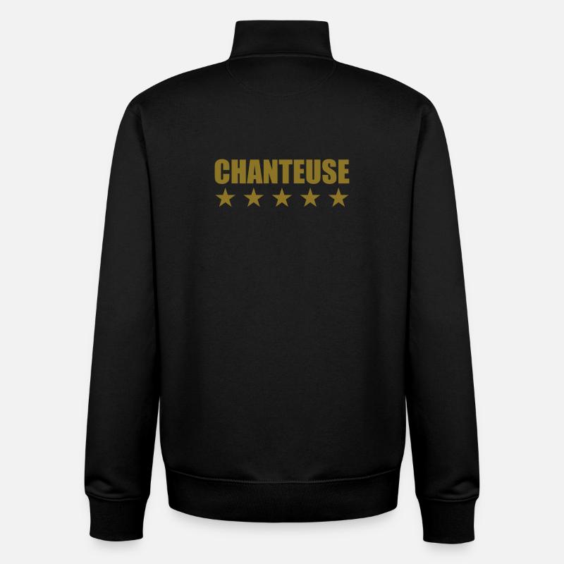 Chanteuse - Sweat zippé unisexe en coton bio Stanley/Stella - noir