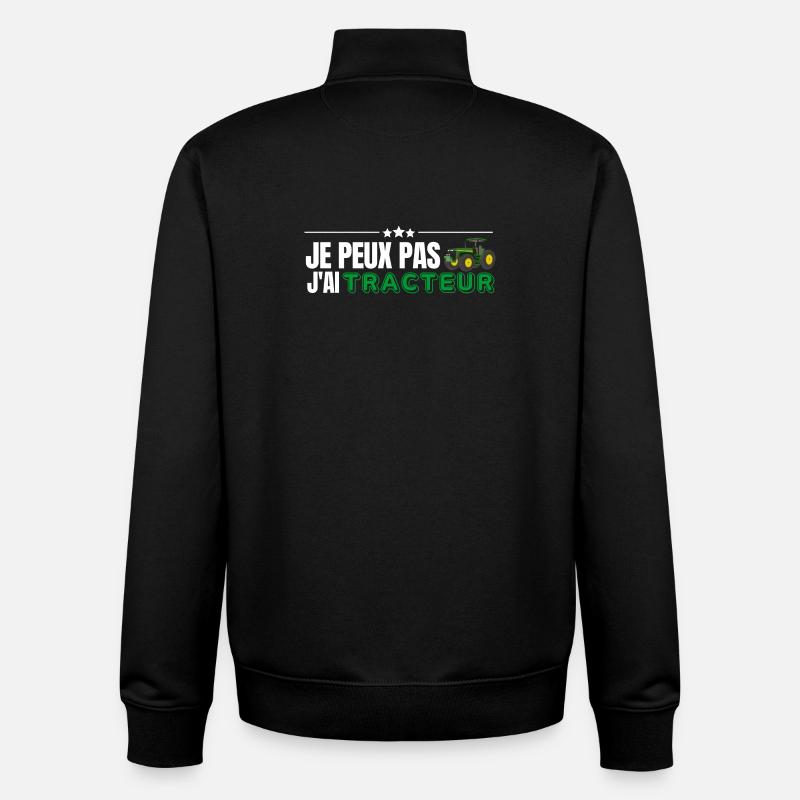 Je Peux Pas J'Ai Tracteur - Sweat zippé unisexe en coton bio Stanley/Stella - noir