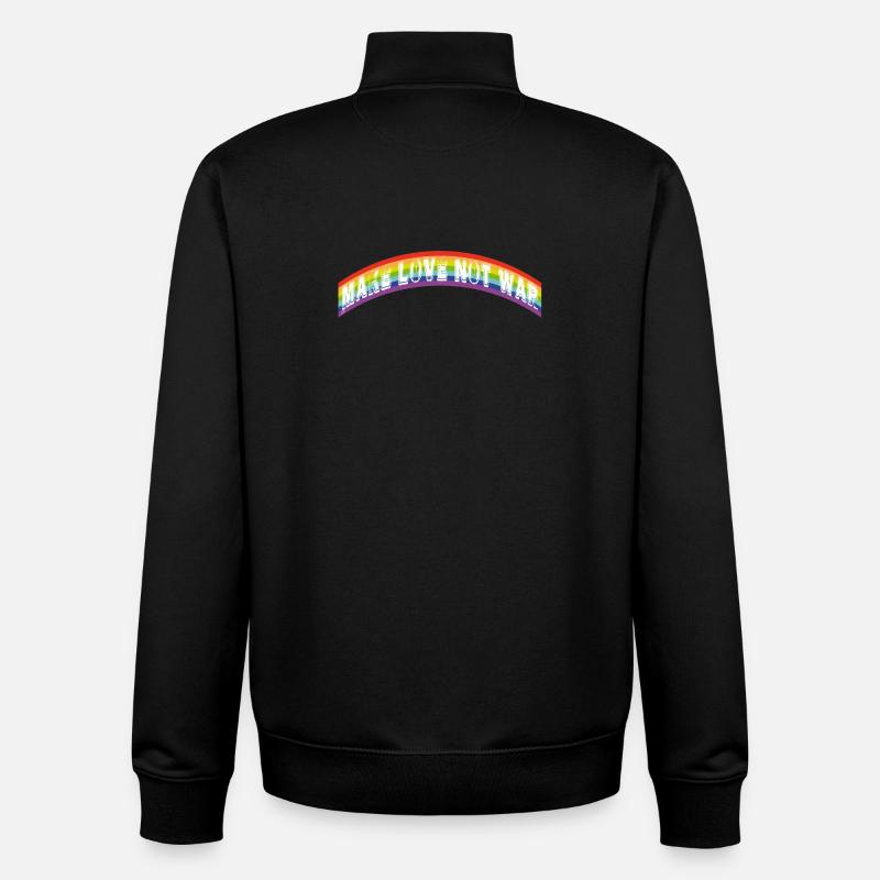 make love not war | rainbow flag - Unisex Organic Zip Sweatshirt von Stanley/Stella - Schwarz