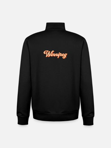 Winnipeg Retro Lettering - Unisex Organic Zip Sweatshirt by Stanley/Stella - black