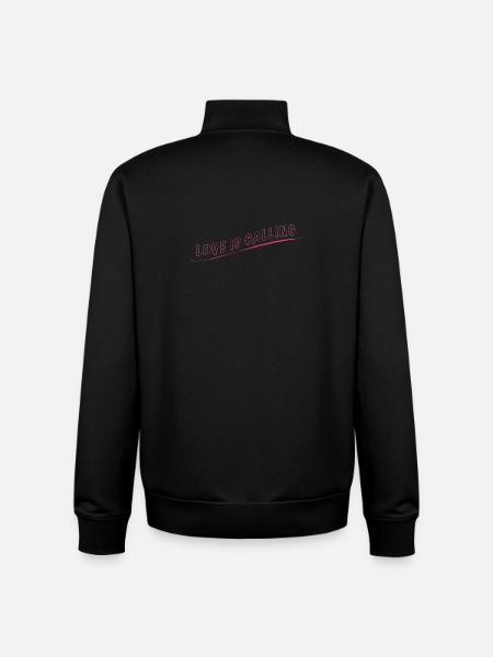 Love is Calling - Unisex Organic Zip Sweatshirt by Stanley/Stella - black