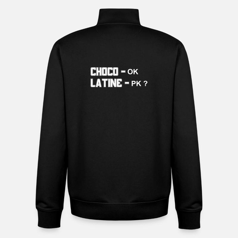 Pourquoi Chocolatine Pain au Chocolat - Sweat zippé unisexe en coton bio Stanley/Stella - noir