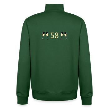58.Geburtstag 58 Jahre Jubiläum 58 Zahl 58 - Unisex Organic Zip Sweatshirt von Stanley/Stella - Flaschengrün - Hinten - AI Model Male 185 dark (185cm)