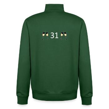 31e anniversaire 31 ans anniversaire 31 ans compte l31 - Sweat zippé unisexe en coton bio Stanley/Stella - vert bouteille - Dos - AI Model Male 185 dark (185cm)
