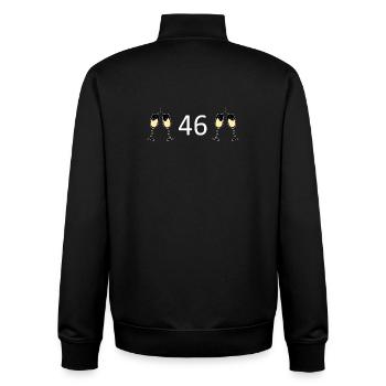 46e anniversaire 46 ans 46 ans numéro 46 - Sweat zippé unisexe en coton bio Stanley/Stella - noir - Dos - AI Model Male 185 light (185cm)