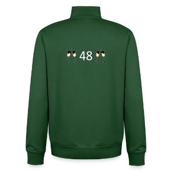48.Geburtstag 48 Jahre Jubiläum 48 Jahre Zahl 48 - Unisex Organic Zip Sweatshirt von Stanley/Stella - Flaschengrün - Hinten - AI Model Male 185 dark (185cm)