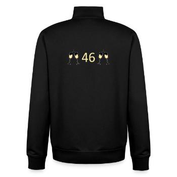 46e anniversaire 46 ans 46 ans numéro 46 - Sweat zippé unisexe en coton bio Stanley/Stella - noir - Dos - AI Model Male 185 light (185cm)