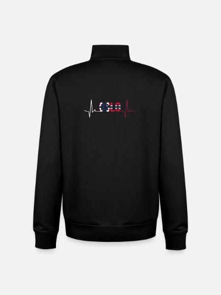 Oslo Herzschlag - Unisex Organic Zip Sweatshirt von Stanley/Stella - Schwarz