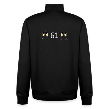 61.Geburtstag 61 Jahre Jubiläum 61 Zahl 61 weiß - Unisex Organic Zip Sweatshirt von Stanley/Stella - Schwarz - Hinten - AI Model Male 185 light (185cm)