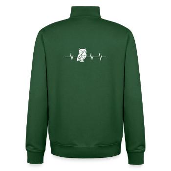 Owl Heartbeat - Unisex Organic Zip Sweatshirt von Stanley/Stella - Flaschengrün - Hinten - AI Model Male 185 dark (185cm)