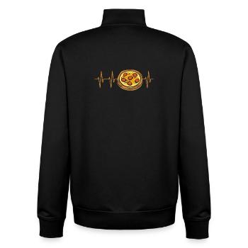 Pizza Herzschlag – Lustiges Food Motiv - Unisex Organic Zip Sweatshirt von Stanley/Stella - Schwarz - Hinten - AI Model Male 185 light (185cm)
