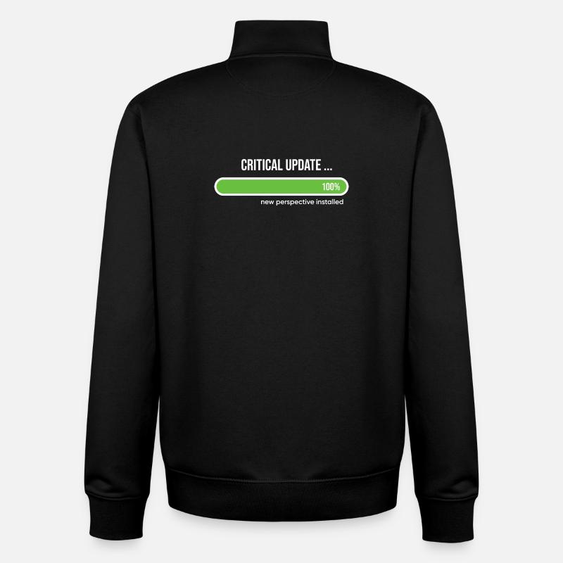 Critical Update New Perspective Installed - Sweat zippé unisexe en coton bio Stanley/Stella - noir