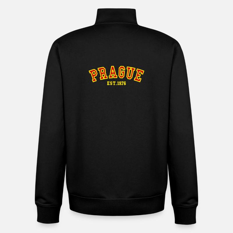 Prague fondée en 1976 - Sweat zippé unisexe en coton bio Stanley/Stella - noir