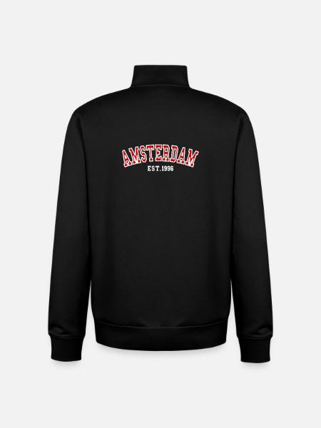 Amsterdam Est. 1996 - Unisex Organic Zip Sweatshirt by Stanley/Stella - black