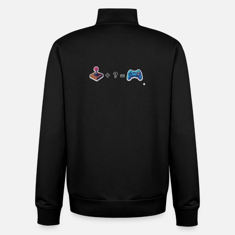 Retro joystick meets gamepad - Unisex Organic Zip Sweatshirt by Stanley/Stella - black
