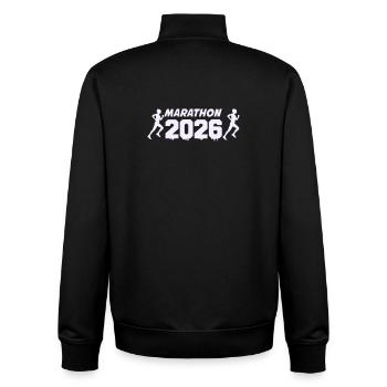 Marathon 2026 Läufer–Silhouetten Design - Unisex Organic Zip Sweatshirt von Stanley/Stella - Schwarz - Hinten - AI Model Male 185 light (185cm)