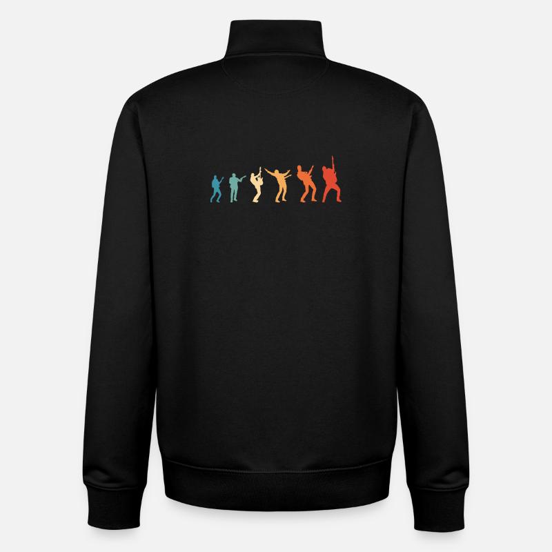 Evolution Rock Music Guitariste - Sweat zippé unisexe en coton bio Stanley/Stella - noir