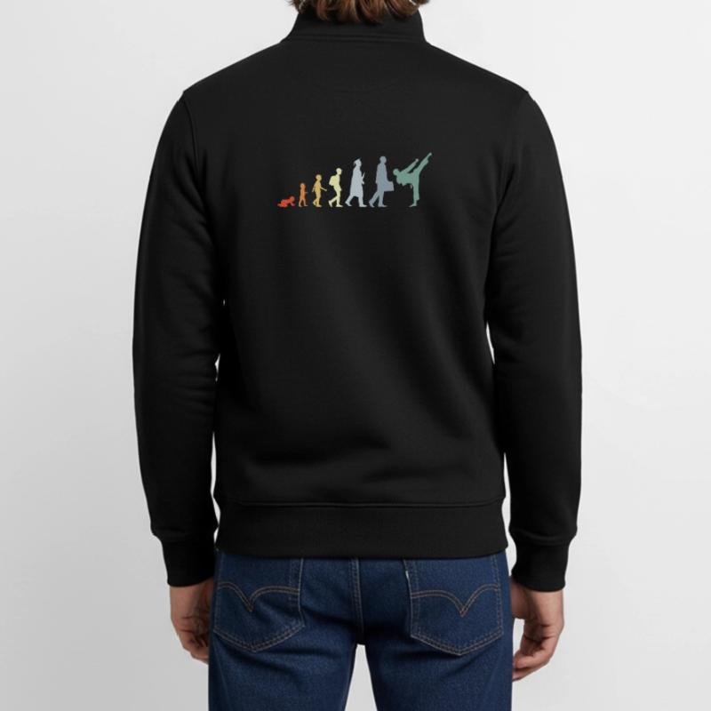 Retro Karateka Evolution Unisex Organic Zip Sweatshirt von Stanley/Stella