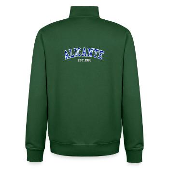 Alicante Fondée en 1986 - Sweat zippé unisexe en coton bio Stanley/Stella - vert bouteille - Dos - AI Model Male 185 dark (185cm)
