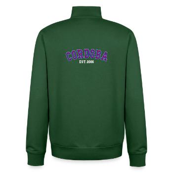 Cordoba Fondée en 2006 - Sweat zippé unisexe en coton bio Stanley/Stella - vert bouteille - Dos - AI Model Male 185 dark (185cm)