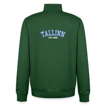 Tallinn Fondé en 2006 - Sweat zippé unisexe en coton bio Stanley/Stella - vert bouteille - Dos - AI Model Male 185 dark (185cm)