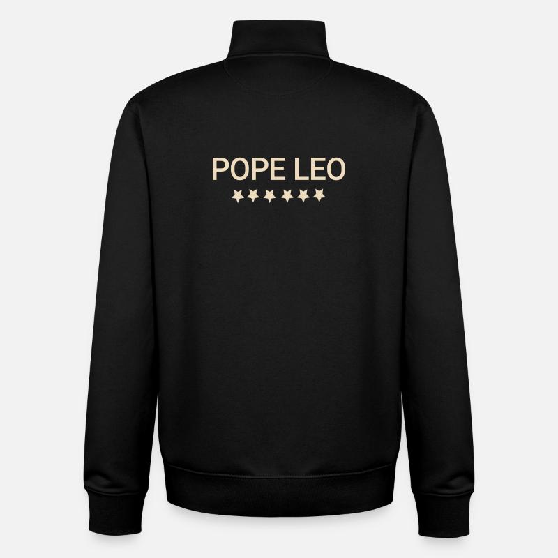 papst leo text - Unisex Organic Zip Sweatshirt von Stanley/Stella - Schwarz