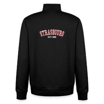 Strasbourg Est. 1966 - Unisex Organic Zip Sweatshirt by Stanley/Stella - black - Back - AI Model Male 185 light (185cm)