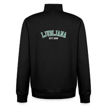 Ljubljana fondée en 2006 - Sweat zippé unisexe en coton bio Stanley/Stella - noir - Dos - AI Model Male 185 light (185cm)