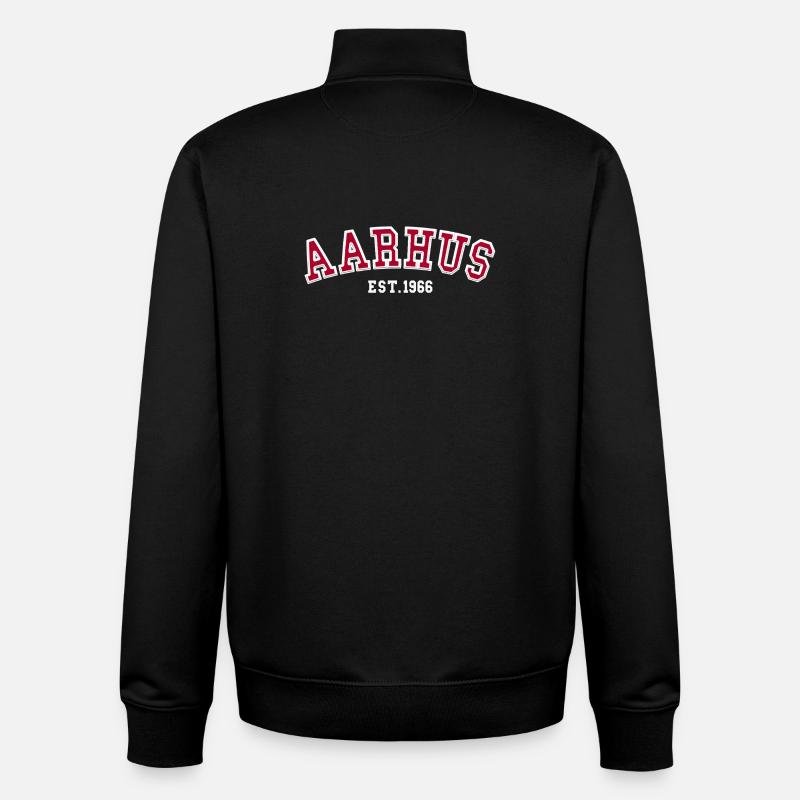 Aarhus Fondée en 1966 - Sweat zippé unisexe en coton bio Stanley/Stella - noir