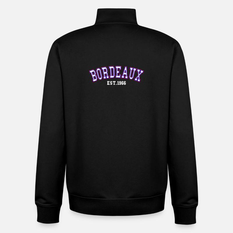 Bordeaux Est. 1966 - Unisex Organic Zip Sweatshirt by Stanley/Stella - black