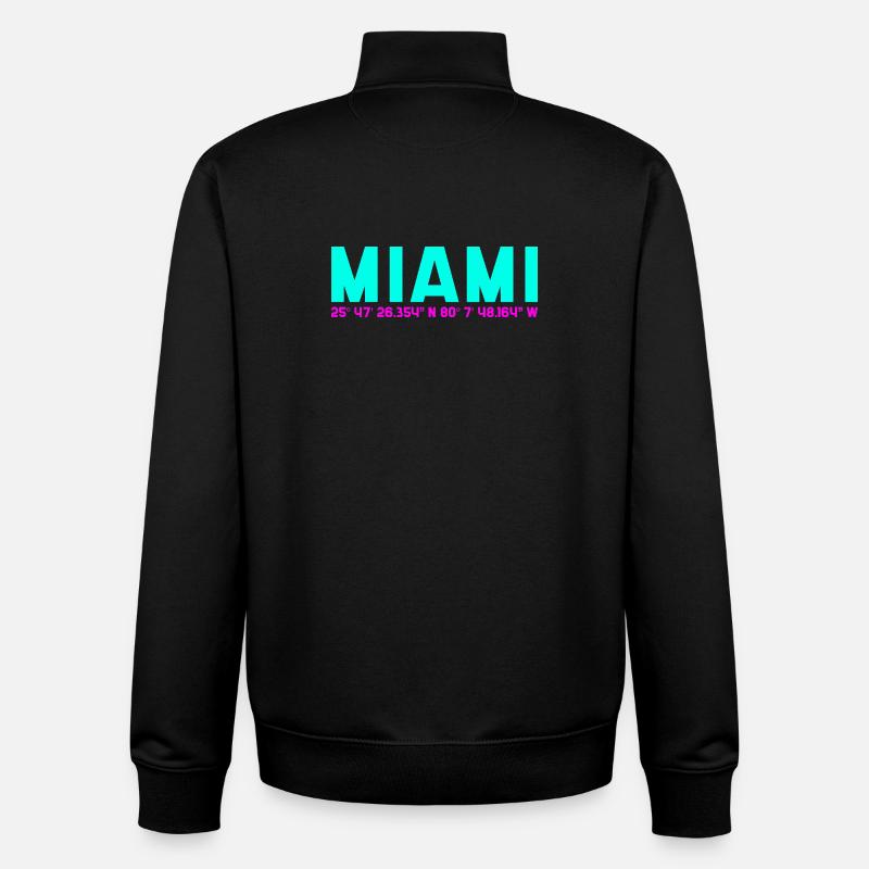 Miami Neon Coordinates - Unisex Organic Zip Sweatshirt von Stanley/Stella - Schwarz