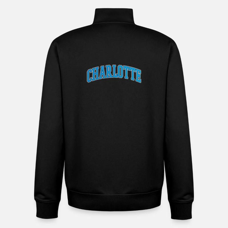 Charlotte Curved Varsity Arc - Unisex Organic Zip Sweatshirt von Stanley/Stella - Schwarz