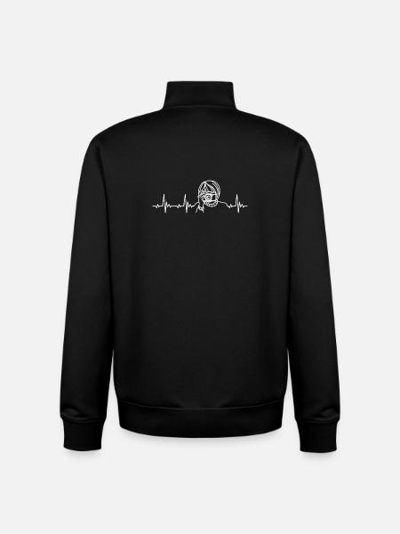 photographer heartbeat with photo camera - Unisex Organic Zip Sweatshirt by Stanley/Stella - black