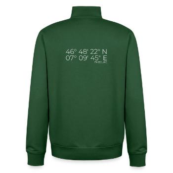 Coordonnées Fribourg - Sweat zippé unisexe en coton bio Stanley/Stella - vert bouteille - Dos - AI Model Male 185 dark (185cm)
