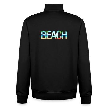 Beach - Unisex Organic Zip Sweatshirt von Stanley/Stella - Schwarz - Hinten - AI Model Male 185 light (185cm)