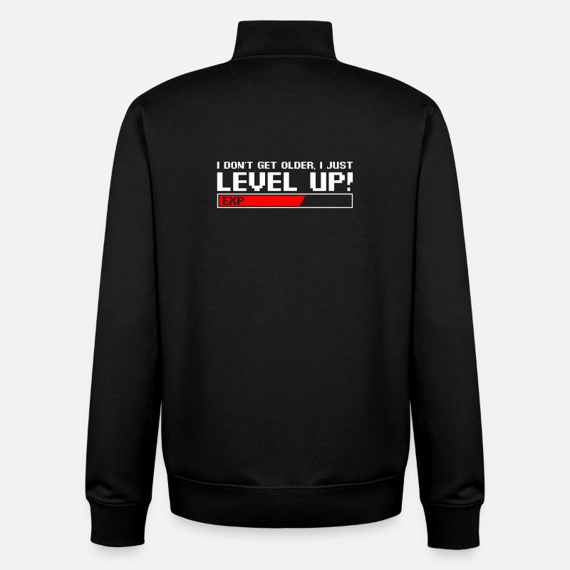 Retro Level Up Pixel T-Shirt - Unisex Organic Zip Sweatshirt von Stanley/Stella - Schwarz