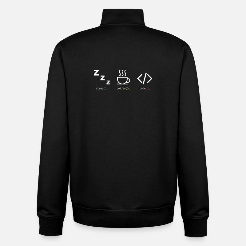 Code Coffee Sleep Trio - Unisex Organic Zip Sweatshirt by Stanley/Stella - black