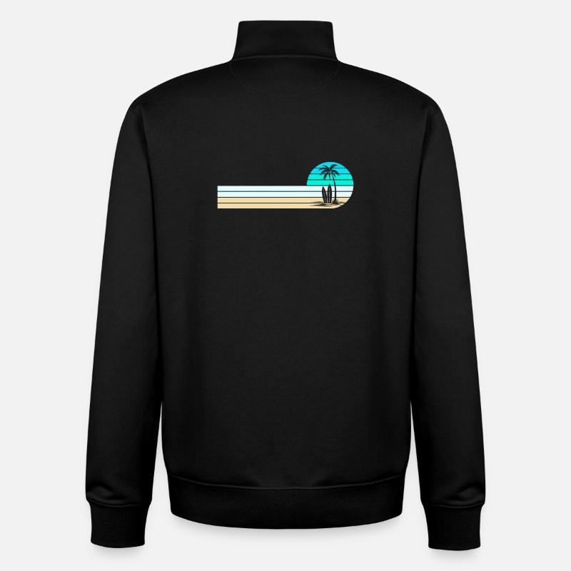 Horizon de la plage - Sweat zippé unisexe en coton bio Stanley/Stella - noir