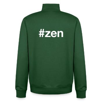 ZEN Hashtag - Sweat zippé unisexe en coton bio Stanley/Stella - vert bouteille - Dos - AI Model Male 185 dark (185cm)