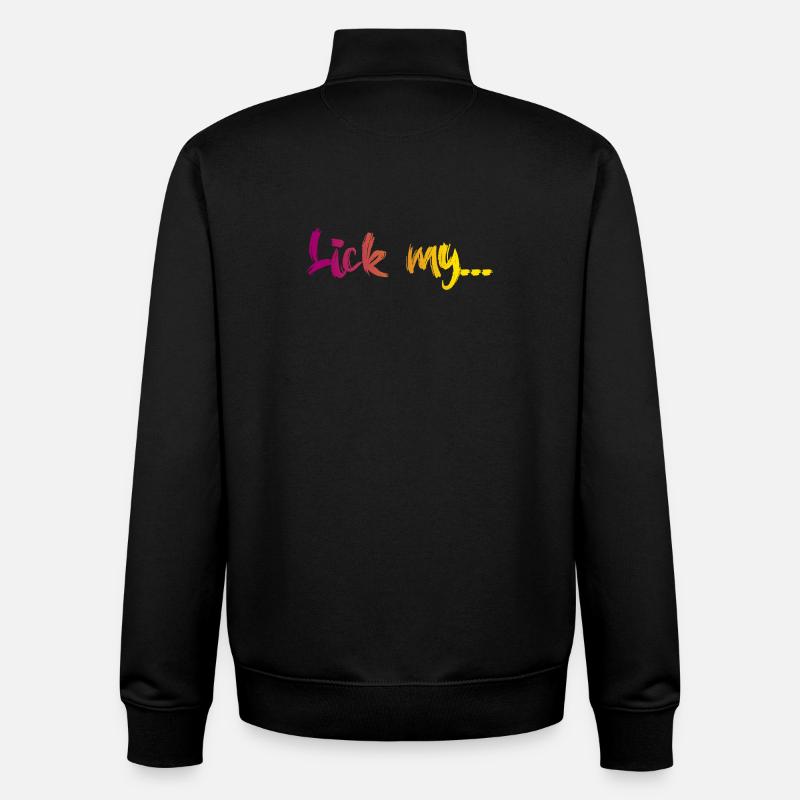 Lèche mon - Sweat zippé unisexe en coton bio Stanley/Stella - noir