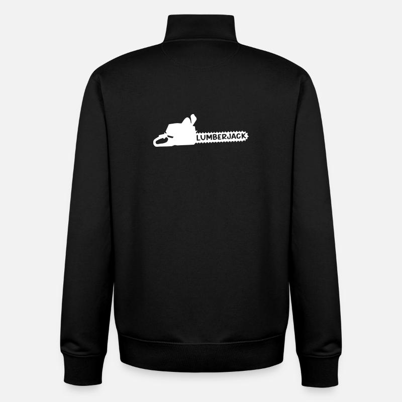 Lumberjack Motif with Axe Silhouette - Unisex Organic Zip Sweatshirt by Stanley/Stella - black