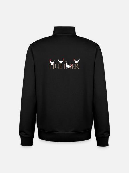 Lustige Hühner-Illustration auf Keramik - Unisex Organic Zip Sweatshirt von Stanley/Stella - Schwarz