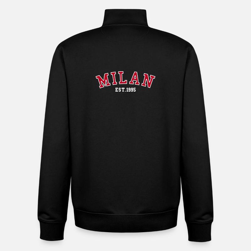 Milan_Est_1995 - Sweat zippé unisexe en coton bio Stanley/Stella - noir