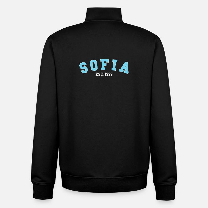 Sofia_Est_1995 - Unisex Organic Zip Sweatshirt by Stanley/Stella - black