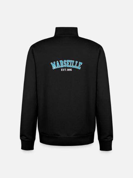 Marseille Est.1995 - Sweat zippé unisexe en coton bio Stanley/Stella - noir