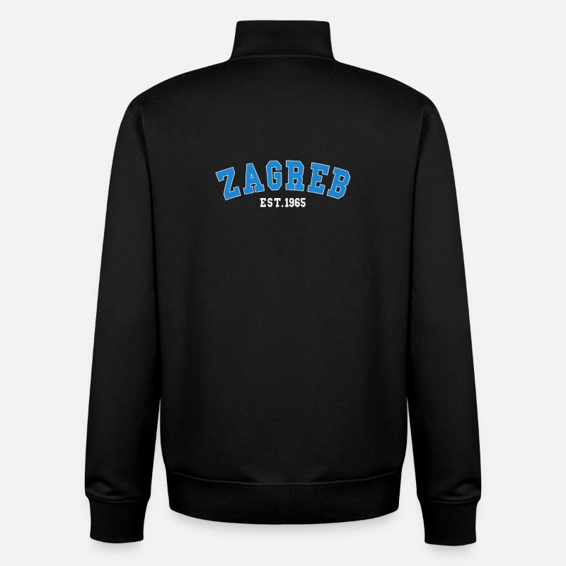 Zagreb Est.1965 - Sweat zippé unisexe en coton bio Stanley/Stella - noir