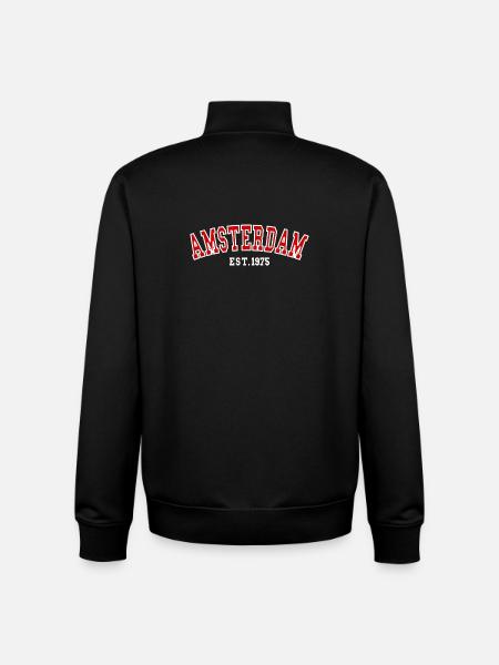Amsterdam Est.1975 - Unisex Organic Zip Sweatshirt by Stanley/Stella - black