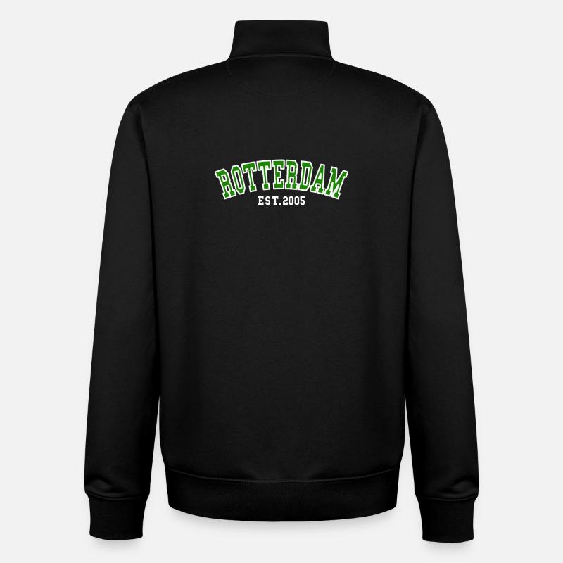 Rotterdam Est.2005 - Sweat zippé unisexe en coton bio Stanley/Stella - noir